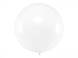 Balon gumowy Partydeco okrągły 1m, Pastel White biały 1000mm (OLBO-002)