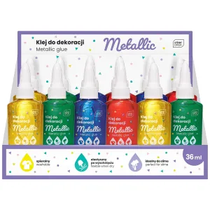 Klej w płynie brokat metalic 40g Interdruk (IKLDEKMET)