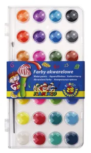Farby akwarelowe 28 kolor. Flamingo (SR-BR54)