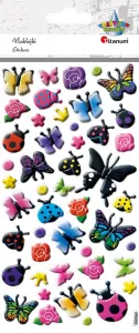 Naklejka (nalepka) Titanum Craft-Fun Series wypukła motyle, biedronki, kwiaty (PPA005)