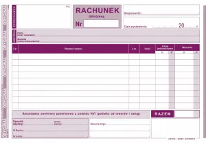 Druk offsetowy A5 Rachunek dla zwolnionych podmiotowo z VAT 80k. Michalczyk i Prokop (231-3)