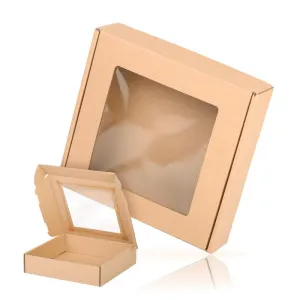 Opakowanie ozdobne Gładki BOX-01 z okienkiem 130x130x40 - 10 szt [mm:] 130x130x 40 Paw (5906168965630)