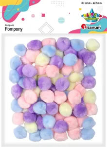 Pompony Craft-Fun Series mix pastelowy 80 szt Titanum (24YDD0316)