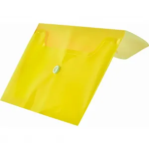 Teczka plastikowa na zatrzask Tetis koperta pp DL kolor: żółty 140 mic. 110mm x 220mm (BT612-Y)