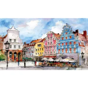 Kalendarz ścienny Akwarele Z Polski notatnikowy 110mm x 470mm Lucrum (WN04)