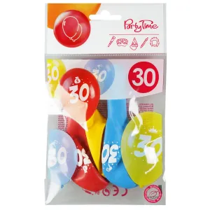 Balon gumowy z nadrukiem cyferki - 30 (3 szt.) mix 280mm Arpex (KB2006-30-9944)