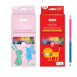 Kredki ołówkowe BB KIDS dwustronne 12/24 5902277327093 24 kol. Bebe (FSC100%)
