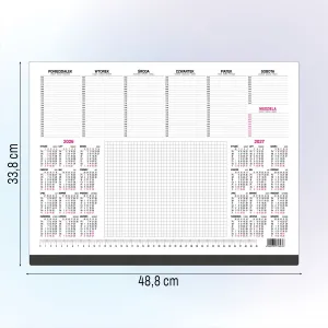 Kalendarz biurkowy MAŁY 488mm x 338mm Press