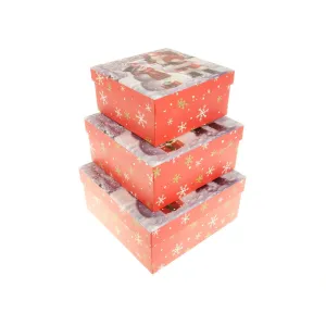 Pudełko na prezent Adar zestaw 3 sztuk 200mm x 200mm (543263)