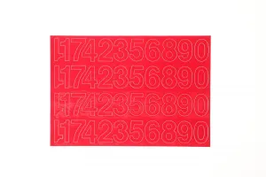 Cyfry samoprzylepne 35 mm czerwone Farro