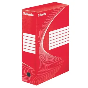 Pudło archiwizacyjne A4 Boxy 100 czerwony karton [mm:] 245x100x 345 Esselte (128422)