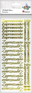 Naklejka (nalepka) Craft-Fun Series napis „Zaproszenie” złoty Titanum