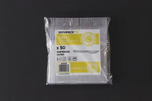 Nóż jednorazowy przeźroczysty wielkokrotnego uzytku 50 szt Gabi-Plast