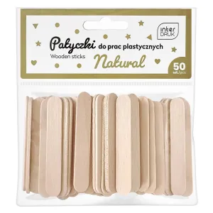Patyczki naturalne DO prac plastycznych 5902277337283 50 szt Interdruk (65x10  50 szt)
