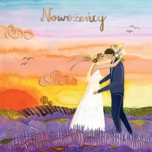 Kartka składana Karnet  KW ślub para w lawendzie A5 Henry (5905701483099)