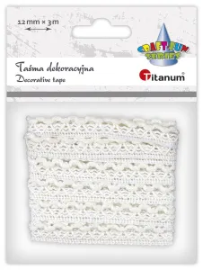 Wstążka Craft-Fun Series Koronka 12x3 [mm x m] biała Titanum (24BR0201)