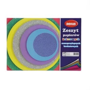 Zeszyt papierów kolorowych brokatowych samoprzylepnych A4 240g 8k [mm:] 295x210 Rexus (607831)