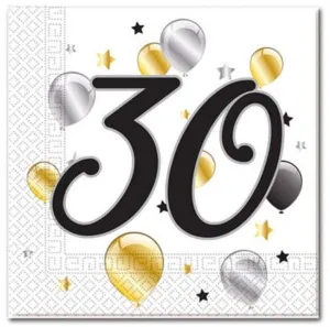 Serwetki Godan balloons - biały 330mm x 330mm (88866)