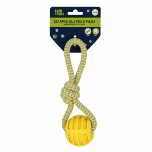 Gadżet Zabawka dla psa Szarpak 20 cm z piłką żółty Trik Roll (560701)