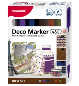 Marker permanentny Deco Marker 460 wkład mix okrągła końcówka Monami (2080001504)