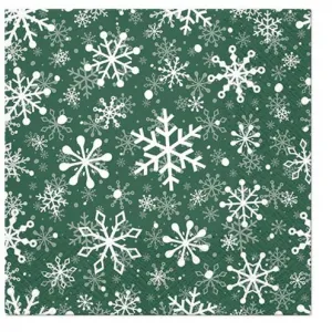 Serwetki Paw Lunch BN Christmas Snowflakes green - mix 330mm x 330mm (SDL230616)
