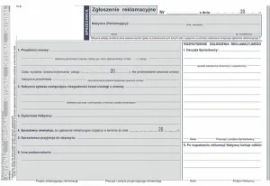 Druk samokopiujący A5 Zgłoszenie reklamacyjne 39k. Michalczyk i Prokop (601-3)