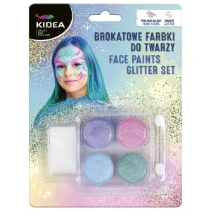 Farba do malowania twarzy kidea brokatowe 4 kolor. Derform (FDTBKA)