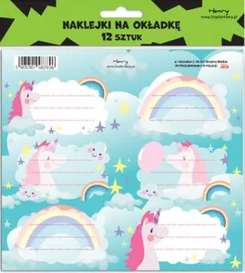 Naklejka na zeszyt 2 JEDNOROŻEC Henry (5905701487806)