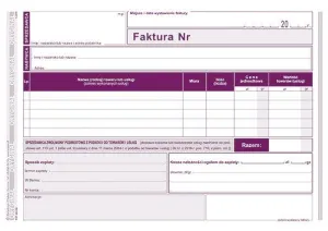 Druk offsetowy A5 Faktura dla podatników zwolnionych z podatku VAT 80k. Michalczyk i Prokop (203-3E)