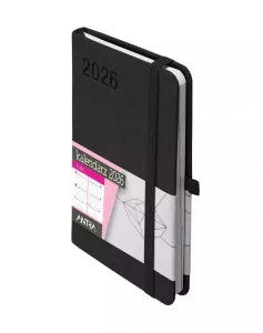 Kalendarz książkowy (terminarz) 2026 RUBI TDW A6 Antra (CZARNY)