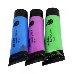 Farba akrylowa Starpak 8kolx 25ml, metalik kolor: mix 25ml (484980)