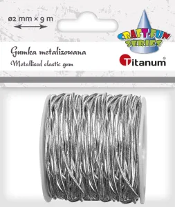 Sznurek Craft-Fun Series gumka srebrna 9m Titanum