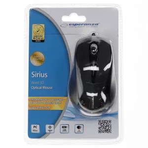 Mysz Esperanza EM102k Sirius 3D - czarny (em102k)