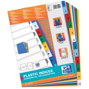 Przekładka numeryczna A4 mix 12k 1-12 [mm:] 225x300 Oxford (100204769)