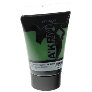 Farba akrylowa Zieleń ftalo kolor: zielony chromowy 100ml Renesans (17)