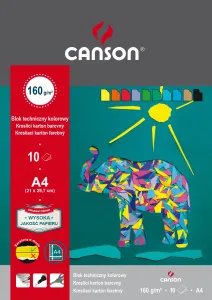 Blok techniczny Canson kolorowy A4 mix 160g 10k 210mm x 297mm (400075209)