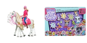 Pakiet PROMOCJA Hasbro Barbie KoŃ Barbi+lalka + figurka lps zestaw (Frv36+lpsE3034)