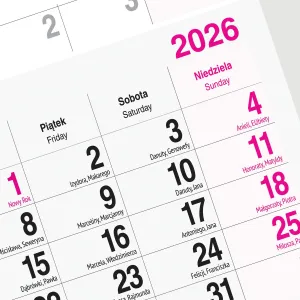 Kalendarz ścienny KOT 310mm x 790mm Press