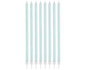 Świeczka urodzinowa perłowe jasnoniebieskie, 15.5x0.44 cm, 8 szt. Godan (BH-SPJN)