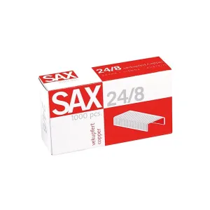 Zszywki 24/8 miedziane 1000 szt Sax (ISAX24/8)