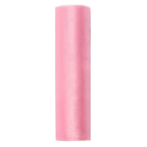 Organza organza Gładka 0,16x9 [mm x m] różowa Partydeco (ORP16-081J)