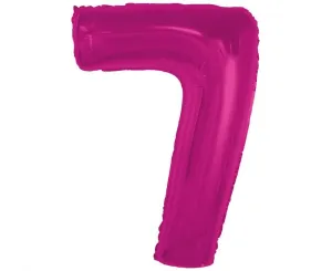 Balon foliowy Smart cyfra 7, różowa, 92 cm Godan (CH-S9R7)