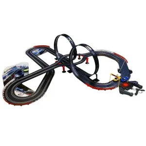 Tor wyścigowy ogromny tor 2 pętle 1:43 autka pilot 1020cm światła Lean (7625)