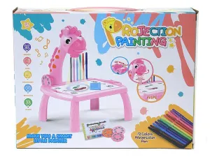 Zestaw kreatywny dla dzieci projektor na baterie, wymienne obrazki, flamastry Adar (579316)