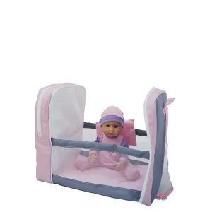 Lalka Bambolina bobas z plecako-łóżkiem Anek (BD2117)