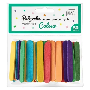 Patyczki kolorowe DO prac plastycznych 5902277337276 50 szt Interdruk (65x10  50 szt)