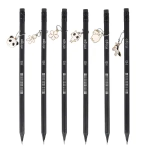 Ołówek z czarnego drewna z gumką HB Strigo (SSC385)