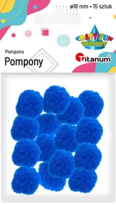 Pompony Craft-Fun Series chabrowy 15 szt Titanum