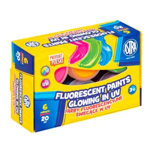 Farby plakatowe dekoracyjne fluorescencyjne kolor: mix 20ml 6 kolor. Astra (301124004)