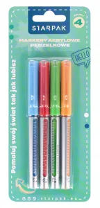 Marker permanentny akrylowy z pedzelkiem wkład mix pędzelek końcówka Starpak (548339)